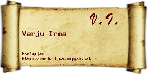 Varju Irma névjegykártya